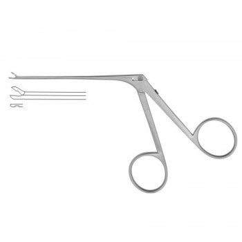 Micro Alligator Forceps Straight - Cup Shaped Stainless Steel, 8 cm - 3" Cup Size - Jaw Size 0.6 x 0.5 mm - 3.5 mm